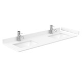 Wyndham WCG242460DWGWCUNSMXX Beckett 60 Inch Double Bathroom Vanity in White, White Cultured Marble Countertop, Undermount Square Sinks, Brushed Gold Trim