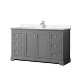 Wyndham WCV232360SKGC2UNSMXX Avery 60 Inch Single Bathroom Vanity in Dark Gray, Light-Vein Carrara Cultured Marble Countertop, Undermount Square Sink, No Mirror Wyndham WCV232360SKGC2UNSMXX Avery 60 Inch Single Bathroom Vanity in Dark Gray, Light-Vein Carrara Cultured Marble Countertop, Undermount Square Sink, No Mirror