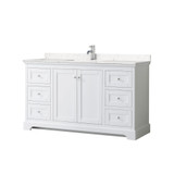 Wyndham WCV232360SWHC2UNSMXX Avery 60 Inch Single Bathroom Vanity in White, Light-Vein Carrara Cultured Marble Countertop, Undermount Square Sink, No Mirror Wyndham WCV232360SWHC2UNSMXX Avery 60 Inch Single Bathroom Vanity in White, Light-Vein Carrara Cultured Marble Countertop, Undermount Square Sink, No Mirror