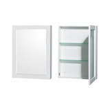 Wyndham WCS141460SWHWCUNSMED Sheffield 60 Inch Single Bathroom Vanity in White, White Cultured Marble Countertop, Undermount Square Sink, Medicine Cabinet