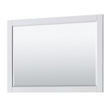 Wyndham WCV232348DWHCMUNSM46 Avery 48 Inch Double Bathroom Vanity in White, White Carrara Marble Countertop, Undermount Square Sinks, 46 Inch Mirror