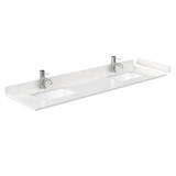 Wyndham WCV232372DWGC2UNSMXX Avery 72 Inch Double Bathroom Vanity in White, Light-Vein Carrara Cultured Marble Countertop, Undermount Square Sinks, Brushed Gold Trim