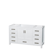 Wyndham WCS141460SWHCMUNOMED Sheffield 60 Inch Single Bathroom Vanity in White, White Carrara Marble Countertop, Undermount Oval Sink, and Medicine Cabinet