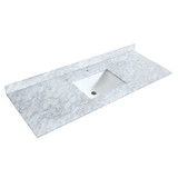 Wyndham WCF282860SLSCMUNSMXX Maroni 60 Inch Single Bathroom Vanity in Light Straw, White Carrara Marble Countertop, Undermount Square Sink