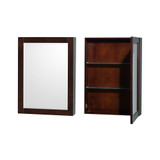 Wyndham WCS141460DESC2UNSMED Sheffield 60 Inch Double Bathroom Vanity in Espresso, Carrara Cultured Marble Countertop, Undermount Square Sinks, Medicine Cabinets