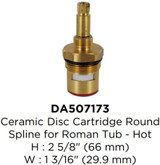 Gerber Ceramic Disc Cartridge Hot Side Round Spline For Rt - DA507173