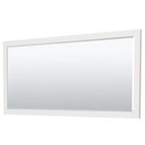 Wyndham WCF292972DWHWCUNSM70 Miranda 72 Inch Double Bathroom Vanity in White, White Cultured Marble Countertop, Undermount Square Sinks, Brushed Nickel Trim, 70 Inch Mirror