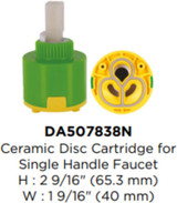 Gerber Ceramic Disc Cartridge For Single Handle Faucet 40mm - DA507838N