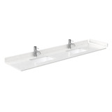 Wyndham  WCG242484DWHCCUNSMXX Beckett 84 Inch Double Bathroom Vanity in White, Carrara Cultured Marble Countertop, Undermount Square Sinks, No Mirror