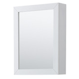 Wyndham WCV252580DWHCMUNSMXX Daria 80 Inch Double Bathroom Vanity in White, White Carrara Marble Countertop, Undermount Square Sinks, and No Mirror