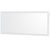 Wyndham WCS141480DWHWCUNSM70 Sheffield 80 Inch Double Bathroom Vanity in White, White Cultured Marble Countertop, Undermount Square Sinks, 70 Inch Mirror