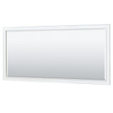 Wyndham WCS202080DWHCMUNSM70 Deborah 80 Inch Double Bathroom Vanity in White, White Carrara Marble Countertop, Undermount Square Sinks, and 70 Inch Mirror