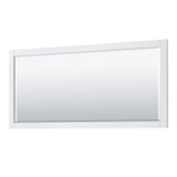 Wyndham WCV232380DWHCMUNOM70 Avery 80 Inch Double Bathroom Vanity in White, White Carrara Marble Countertop, Undermount Oval Sinks, and 70 Inch Mirror