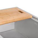 Ruvati 17 x 11 inch LedgeFit Bamboo Replacement Cutting Board for Workstation Sinks - RVA1217BAM