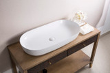 Ruvati 32 x 16 inch Bathroom Vessel Sink White Oval Above Counter Vanity Porcelain Ceramic - RVB0432