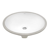 Ruvati 15 x 12 inch Undermount Bathroom Vanity Sink White Oval Porcelain Ceramic with Overflow - RVB0616