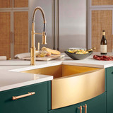 Ruvati 33-inch Apron-Front Farmhouse Kitchen Sink - Brass Tone Matte Gold Stainless Steel Single Bowl - RVH9733GG