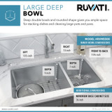 Ruvati 32-inch Undermount Kitchen Sink 70/30 Double Bowl 16 Gauge Stainless Steel - RVM5300