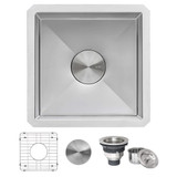 Ruvati 13 x 15 inch Undermount Bar Prep 16 Gauge Kitchen Sink Round Corners Stainless Steel Single Bowl - RVH7013
