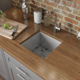Ruvati 15 x 15 inch Undermount 16 Gauge Zero Radius Bar Prep Square Kitchen Sink Single Bowl - RVH7115