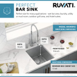 Ruvati 12-inch Undermount Bar Prep Kitchen Sink 16 Gauge Stainless Steel Single Bowl - RVM5912