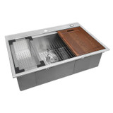 Ruvati 30 x 22 inch Workstation Drop-in Topmount Rounded Corners 16 Gauge Ledge Stainless Steel Kitchen Sink Single Bowl - RVH8030
