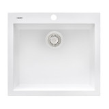 Ruvati 23 x 20 inch epiGranite Drop-in Topmount Granite Composite Single Bowl Kitchen Sink - Arctic White - RVG1023WH