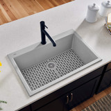 Ruvati 30 x 20 inch epiGranite Drop-in Topmount Granite Composite Single Bowl Kitchen Sink - Silver Gray - RVG1030GR