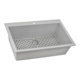 Ruvati 33 x 22 inch epiGranite Drop-in Topmount Granite Composite Single Bowl Kitchen Sink - Silver Gray - RVG1080GR