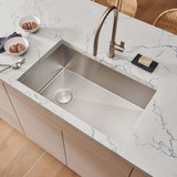 Ruvati 27-inch Slope Bottom Offset Drain Undermount Kitchen Sink Single Bowl Stainless Steel - RVH7470