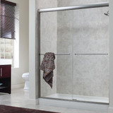 Foremost CVSS9999-SM-BN Custom Cove Sliding Shower Door 72 in. W x 78 in. H with Steam Mist Glass - Brushed Nickel