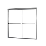 Craft + Main Cove Frameless Sliding Tub Door 58" W x 55" H with Clear Glass - Brushed Nickel Trim - CVST5855-CL-BN