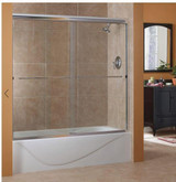 Foremost CVST9999-RN-BN Custom Cove Frameless Sliding Tub Door 72" W x 60" H with Rain Glass - Brushed Nickel