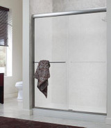 Foremost CVSS4872-RN-SV Cove Frameless Sliding Shower Door 48" W x 72" H with Rain Glass - Silver