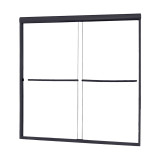 Craft + Main CVST6060-CL-MB Cove Frameless Sliding Shower Door 60" W x 60" H with Clear Glass - Matte Black Trim