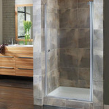 Foremost CVSW3365-CL-SV Cove Frameless Pivot Swing Shower Door 32.5" W x 65" H with Clear Glass - Silver