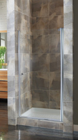 Craft + Main Cove Frameless Pivot Swing Shower Door 34.5" W x 72" H with Clear Glass - Silver Trim - CVSW3572-CL-SV