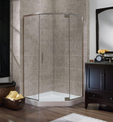 Foremost MRCNEO80-CL-KN Marina Frameless Neo Angle Shower Door 36" W x 80" H with Clear Glass - Black Nickel