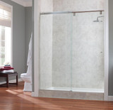 Foremost MRCULTR1-CL-BN Marina Frameless Ultra Sliding Shower Door with Inline Panel 60" W x 76" H Clear Glass - Brushed Nickel