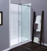 Foremost MRRL6076-CL-SV Marina Frameless Sliding Roller Tub and Shower Door 60" W x 76" H with Clear Glass - Silver