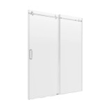 Craft + Main MRRL6076-CL-SV Marina Frameless Sliding Roller Tub and Shower Door 60" W x 76" H with Clear Glass - Silver Trim