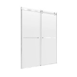 Craft + Main Lagoon Frameless Double Roller Shower Doors 59" W x 63" H with Clear Glass - Silver Trim - LGDR6063-CL-SV