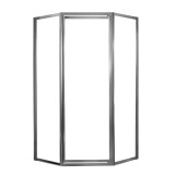 Craft + Main TDNA0470-CL-SV Tides Framed Neo Angle Shower Door with 24" W x 70" H with Clear Glass - Silver Trim
