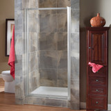 Craft + Main Tides Framed Pivot Swing Shower Door 29" W x 65" H with Clear Glass - Silver Trim - TDSW2965-CL-SV