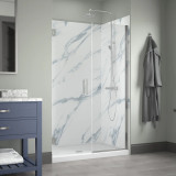 Craft + Main MRHG4874-CL-SV Marina Hinge Shower Door & Inline Panel 48" W x 74" H with Clear Glass - Silver Trim