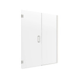 Craft + Main Marina Hinge Shower Door & Inline Panel 48" W x 74" H with Clear Glass - Brushed Nickel Trim - MRHG4874-CL-BN