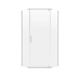 Craft + Main Cove Neo Angle Frameless Shower Door 38" W x 74" H with Clear Glass - Brushed Nickel Trim - CVNA0574-CL-BN