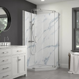 Craft + Main CVNA0574-CL-BN Cove Neo Angle Frameless Shower Door 38" W x 74" H with Clear Glass - Brushed Nickel Trim