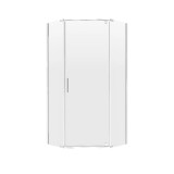 Craft + Main Cove Neo Angle Frameless Shower Door 38" W x 74" H with Clear Glass - Silver Trim - CVNA0574-CL-SV