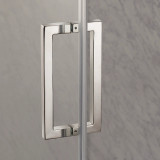 Craft + Main CVNA0574-CL-SV Cove Neo Angle Frameless Shower Door 38" W x 74" H with Clear Glass - Silver Trim